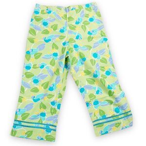 VTG Lilly Pulitzer‎ Pants Girls 12 Green Blue Toucan Capri Lilly Feet Tropical